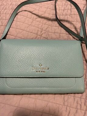 kate spade New York Pebbled Leather Crossbody Bag in Mint